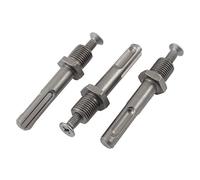 Ruilogod 1/4 SDS 4 Grooves Shank Drill Chuck Adaptador 3 PCS Oscuro Gris