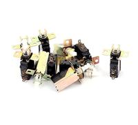 Ruilogod 10 unids AC 250V 8A / 128A Spring Cargado 2P Spor Spor Self Blocking Pulsador Interruptor de encendido