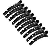 Ruilogod 10 unids puntos de plástico impresión cocodrilo clip para el pelo clips negro blanco 3.1 pulgadas de largo (id:9e a25 1d fb3 756