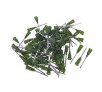 Ruilogod 100pcs 1.84mm OD Consejos 1" 14G pegamento cosa dispensador agujas verde verde oliva