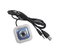 Ruilogod 2 en 1 Blue Silver Tone Square en Forma de USB PC cámara Webcam w Mic