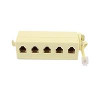 Ruilogod 2 PCS Carcasa de plástico Teléfono ADSL Modem 6P4C 1 a 5 Filtro de Divisor de línea