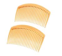 Ruilogod 2 unids DIY Peine de plástico marrón peine Pin Clip para mujer (id:dd dfd f2 a46 5c6