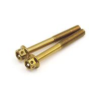 Ruilogod 2pcs dorado tono motocicleta de acero inoxidable hexagonales tornillos hexagonal m6 x 50