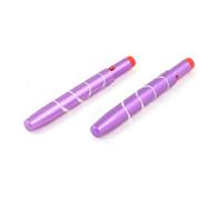 Ruilogod 2x Vestir la herramienta Purple Silver Tone Redondo Manija Telescópico Cepillo de labios