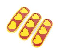 Ruilogod 3 PCS Amarillo Red Heart Pattern Snap Pein Clips para niñas