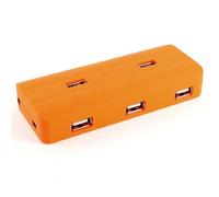 Ruilogod 33 "Cable 7-Port Green LED Light USB 2.0 Hub Splitter Adaptador Naranja