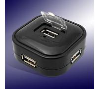 Ruilogod 4 Puertos 480Mbps HI-Speed USB 2.0 Cubierto Negro