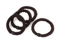 Ruilogod 4 unids marrón oscuro cuentas de plástico detalle elástico lazo titular de cola de caballo (id:c2 109 53 c88 721