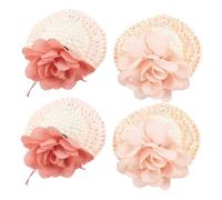 Ruilogod 4 unids plástico blanco imitación perla decoración mini sombrero sombrero clip para señora niñas (id:8a cb5 d0 3e5 297