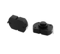 Ruilogod 5 PCS Antorcha eléctrica Impulso momentáneo Pulsador Interruptor Negro