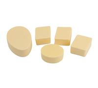 Ruilogod 5 PCS Mujer Oval Rhombus Esponja Limpieza Facial Polvo Puff Beige