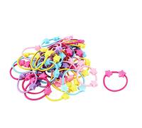 Ruilogod 50 piezas de colores surtidos en forma de corazón elástico para cola de caballo titular lazos para el cabello (id:27 3bb 97 f13 1ef