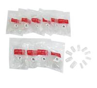 Ruilogod 500 Uds 10 tamaño de plástico transparente uñas falsas uñas arte medio pozo consejos (id:0a 065 92 2a8 c32