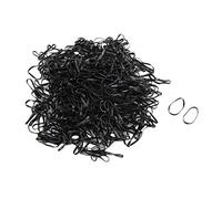 Ruilogod 500 unids de caucho negro sin daños Mujeres Pequeño cabello corbata Banda elástica Ponillo de caballo
