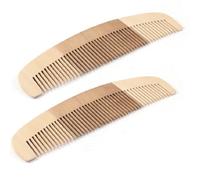Ruilogod 6.2 "Larga Madera Pelo natural Peluquería Peine Peine 2 PCS para Lady