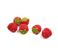 Ruilogod 6 bolas de espuma roja y verde de fresa, esponja suave, para el hogar, rizadores de pelo, rodete para mujer (id: 909 6cd 88a bd7 67d