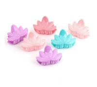 Ruilogod 6pcs Color surtido Forma de flor Forma Dot Imprimir Clip de garra para dama