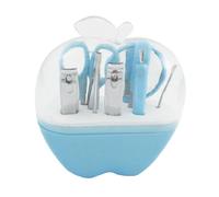 Ruilogod 9 PCS Nail Clipper Archivo Ceja Manija Azul Tijeras Ear Pick Manicure