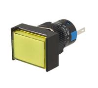 Ruilogod AC 220V Rectángulo Amarillo Lámpara de falla indicador LED Luz piloto