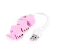 Ruilogod Adaptador de divisores de HU-SPUT USB 2.0 de HI-Speed ROSO DE 4 Puertos para LA PC Laptop