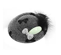 Ruilogod Black Faux Feather Glitter Bow Decor Lady Top Hat Hair Clip(id:9b 926 32 ccf 7d0