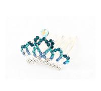 Ruilogod Boda Nupcial Azul Rhinestone Ornamento Cabello Corona Tiara Peine Pin Clip (id:70 a7c da 90f 1eb
