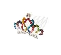 Ruilogod Boda nupcial colorido Rhinestone detalle corona tiara peine pin (id:3b 505 a2 2e2 7c8