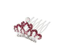 Ruilogod Boda Nupcial Rosa Rhinestone Ornamento Cabello Corona Tiara Peine Pin Clip (id:10 8cd b9 d7c f42
