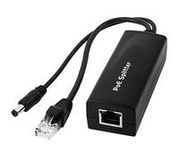Ruilogod Cámara IP RJ45 PoE sobre Adaptador Ethernet Inyector + Cable Splitter