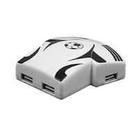 Ruilogod Camisa de fútbol blancopuro Diseño 4 Puerto USB 2.0 Hub para PC portátil