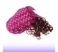 Ruilogod Capitura brillante del niño con encanto w. Peluca de rizada marrón peluca