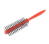 Ruilogod Cerdas de plástico rizado DIY peluquería peinado peine cepillo de pelo 19cm rojo para peluquería