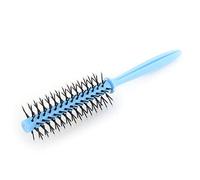 Ruilogod Cerdas de plástico rizado DIY peluquería peinado peine cepillo de pelo azul 19cm para peluquería