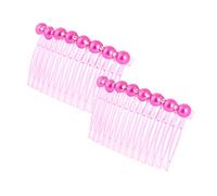 Ruilogod Chica imitación perla diamantes de imitación decoración 14 dientes clip de pelo peine fucsia 2pcs (id: c75 cc5 c39 e81 79d