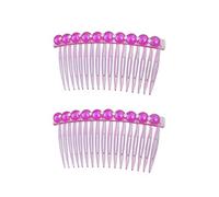 Ruilogod CHICA PLÁSTICA IMITACIÓN PERLA DE RHINESTONE Decoración 17 Dientes Peinado Peine Fuchsia 2pcs (id: 18f 5f7 813 0eb 12f