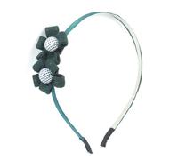 Ruilogod Chica Slimy Slim Head Band Teel Blue Polyester Recubrió el aro de pelo de metal