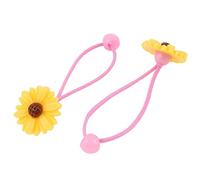 Ruilogod Chicas Girasol Decoración Pelo Corbata Goma Banda Cola de Caballo Titular Amarillo Par (id:d1 73b b9 21b 955