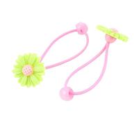 Ruilogod Chicas Girasol Elástico Pelo Goma Banda Cola de Caballo Par Verde (id:82 4e8 f8 86a 54c