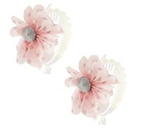 Ruilogod Clear plástico marco imitación rosa fluir diseño de pelo para niña 2 PCS