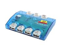Ruilogod Coloful LED LED 7-Port USB 2.0 Hub Clear Green para computadora portátil