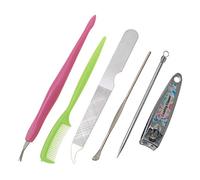 Ruilogod Comedones Extractor Manicure Clipper Cuticle Trimmer Archivo de uñas Peine Peine Ear Removedor de cera