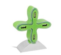 Ruilogod Computadora portátil Cruzado USB 2.0 Hi-Speed 4-Port Splitter Hub Adaptador