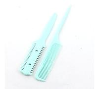 Ruilogod Cortador de peine de metal para corte de pelo en la frente Azul 2 en 1 (id:89 a7f b2 873 74d