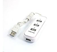 Ruilogod Cubierta Deslizante Hi-Speed 3 Puertos Conector USB2.0 Hub White para PC