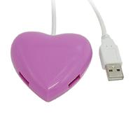 Ruilogod Cuento púrpura en Forma de corazón de 4 Puertos USB 2.0 por computadora PC