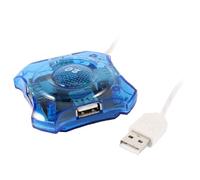 Ruilogod Cuerpo DE Correcto Azul HI-Speed 4 Ports USB2.0 HUB para PC PC