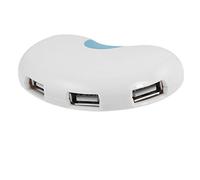 Ruilogod Diseño de riñón blancopuro HI Speed 4 Port USB 2.0 HUB W Cable