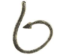 Ruilogod Dorado tono metal serpiente forma Orej espárrago puño pendiente para mujer