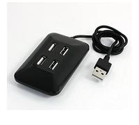 Ruilogod Dual 2 Posición HI-Speed Conector de 4 Puertos USB2.0 Hub Black para PC